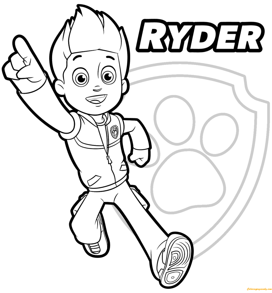 Kolorowanka Ryder z odznaką